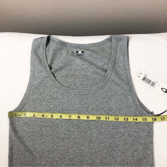 Three Dots Essential Heritage Knit Slim Fit Granite (Gray) Rocker Tank M - Picture 11 of 13